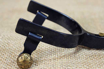 Hilason Western Black Steel Horse Riding Youth Spurs Pair W/ Rowel